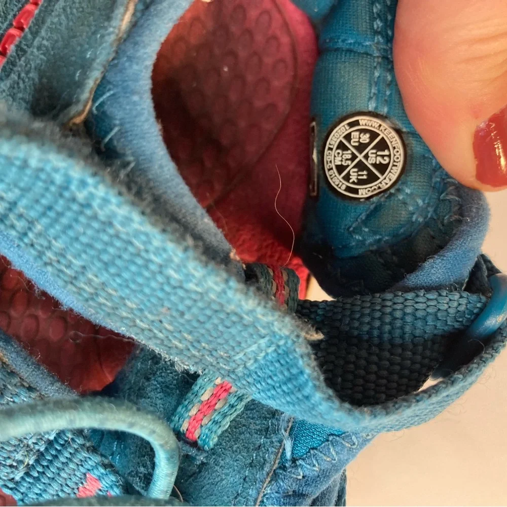 Keen girls pink blue hiking sandals 12